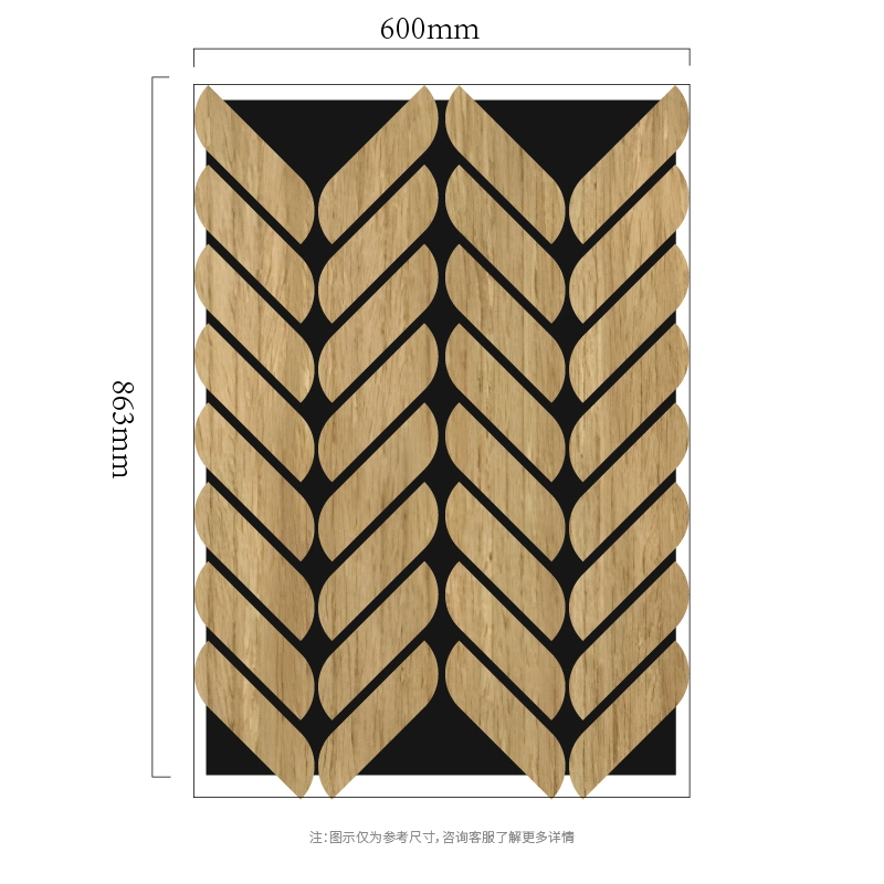 لوحة حائط صوتية من طراز Chevron Leaf Mosaic MDF-on-PET